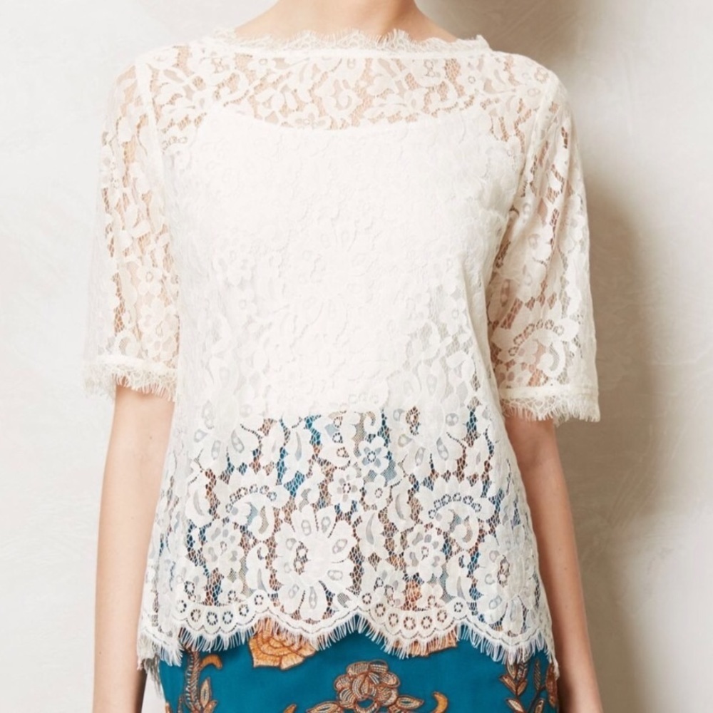 Anthropologie: Vanessa Virginia Size S Lace Top